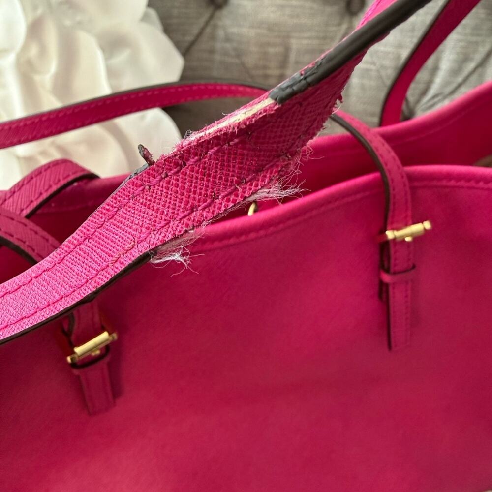 Michael Kors Hot Pink Tote Bag Purse - Picture 8 of 13